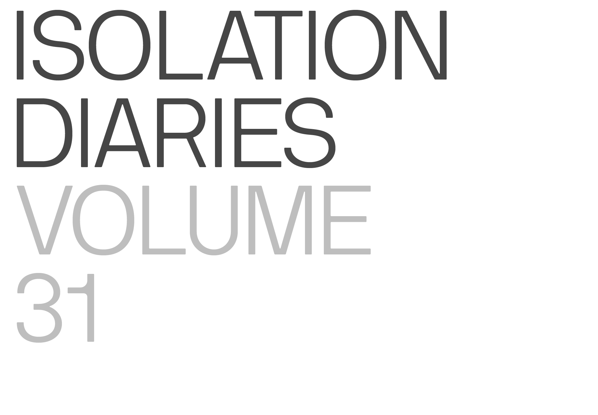 Clear Design Insolation Diaries Volume31 Header